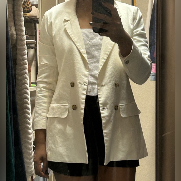 Abercrombie Linen Blazer in Cream - Size Small - Picture 5 of 5